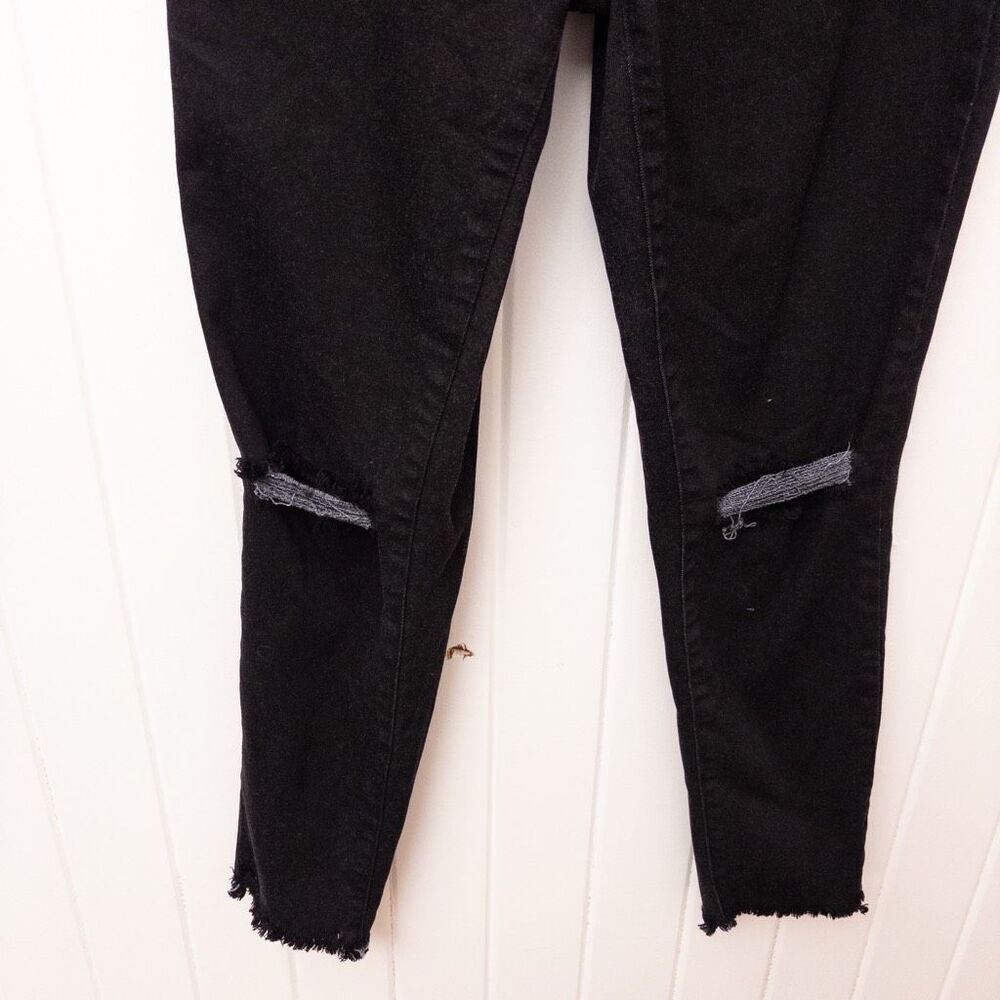 Blanqi Maternity Denim Jeans Black Skinny Over-Belly Panel Distressed Size 14 - Picture 4 of 9